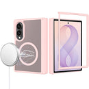 For Samsung Z Fold 8 Central Axis Foldable Premium Matte Magnetic Hybrid Case - Pink