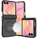 For Samsung Z Flip 8 Central Axis Foldable Premium Matte Magnetic Hybrid Case - Black