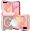For Samsung Z Flip 8 Central Axis Foldable Premium Matte Magnetic Hybrid Case - Pink