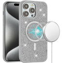 iP15 Pro Max Diamond [Magnetic Circle] with CD Pattern Hybrid - White