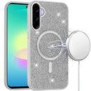 For Samsung Galaxy A27 Diamond [Magnetic Circle] with CD Pattern Hybrid - White