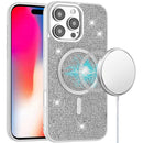 iPhone 16 Pro 6.3 inch Diamond [Magnetic Circle] with CD Pattern Hybrid - White