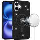 For iPhone 17 Diamond [Magnetic Circle] with CD Pattern Hybrid - Black