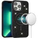 iPhone 13 Pro Max Diamond [Magnetic Circle] with CD Pattern Hybrid - Black