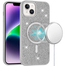 iPhone 13/14 6.1 Diamond [Magnetic Circle] with CD Pattern Hybrid - White