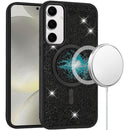 Samsung s25/s24 5G Diamond [Magnetic Circle] with CD Pattern Hybrid - Black