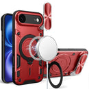 iPhone 17 Air Magnetic Ring Stand Classic Design FULL Camera Protection Hybrid Case - Red