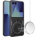 For Samsung Z Flip 8 Magnetic Ring Stand Classic Design FULL Camera Protection Hybrid Case - Black