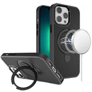 For iPhone 13 Pro Max [Magnetic Circle] Smooth Safe Matte Feel Hybrid Case - Black