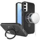 Samsung s25/s24 Carbon Design [Magnetic Circle] with Ring Stand Hybrid Case - Black