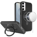 For Samsung s26 Carbon Design [Magnetic Circle] with Ring Stand Hybrid Case - Black