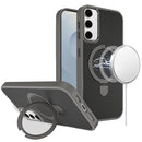 Samsung s26 Carbon Design [Magnetic Circle] with Ring Stand Hybrid Case - Gray