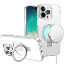 iPhone 16 Pro Max 6.9 inch Dotted Edged Line Transparent HQ Magnetic Ring Stand Hybrid - Clear