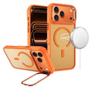 For iPhone 17 Pro Max Fearless Tough HQ Metallic Hybrid with Camera Ring Stand [Magnetic Circle] Case - Cosmic Orange