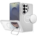 Samsung s26 Ultra Fearless Tough HQ Metallic Hybrid with Camera Ring Stand [Magnetic Circle] Case - Clear