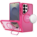 Samsung s26 Ultra Fearless Tough HQ Metallic Hybrid with Camera Ring Stand [Magnetic Circle] Case - Hot Pink