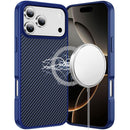 iPhone 17 Pro Max CarbonFiber Design Magnetic Ring HQ Thick 2.0mm Hybrid Case - Navy Blue