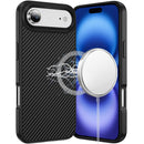 iPhone 17 Air CarbonFiber Design Magnetic Ring HQ Thick 2.0mm Hybrid Case - Black