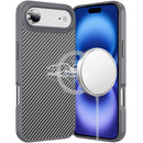 iPhone 17 Air CarbonFiber Design Magnetic Ring HQ Thick 2.0mm Hybrid Case - Grey