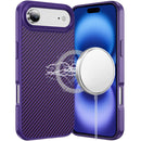 iPhone 17 Air CarbonFiber Design Magnetic Ring HQ Thick 2.0mm Hybrid Case - Dark Purple