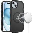 For iPhone 15 Grip Hand Magnetic Ring HQ Hybrid - Black