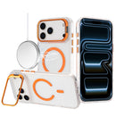 iPhone 17 Pro Max Transparent HQ Hybrid with Metallic Camera Stand Magnetic Ring Case - Cosmic Orange
