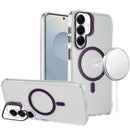Samsung s26 Plus Transparent HQ Hybrid with Metallic Camera Stand Magnetic Ring Case - Dark Purple