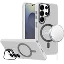 For Samsung s26 Ultra Transparent HQ Hybrid with Metallic Camera Stand Magnetic Ring Case - Black