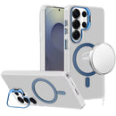 Samsung s26 Ultra Transparent HQ Hybrid with Metallic Camera Stand Magnetic Ring Case - Dark Blue
