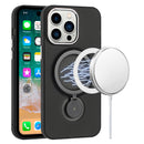 iPhone 13 Pro Max Hoop Kickstand [Magnetic Circle] HD Transparent Chrome Hybrid - Black