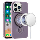 Samsung Galaxy S22 Ultra Hoop Kickstand [Magnetic Circle] HD Transparent Chrome Hybrid - Purple