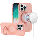iPhone 16 Pro Max 6.9 inch Hoop Kickstand [Magnetic Circle] HD Transparent Chrome Hybrid - Pink