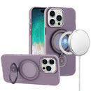 iPhone 16 Pro Max 6.9 inch Hoop Kickstand [Magnetic Circle] HD Transparent Chrome Hybrid - Black