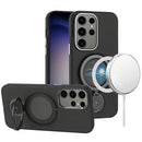 Samsung Galaxy s24 Ultra Hoop Kickstand [Magnetic Circle] HD Transparent Chrome Hybrid - Black