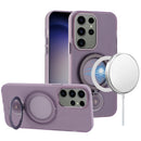 Samsung Galaxy s24 Ultra Hoop Kickstand [Magnetic Circle] HD Transparent Chrome Hybrid - Purple
