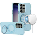 Samsung Galaxy s24 Ultra Hoop Kickstand [Magnetic Circle] HD Transparent Chrome Hybrid - Blue