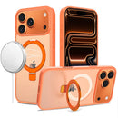 iPhone 17 Pro Max Magnetic Matching Ring Stand Full Rotation Matte Hybrid - Cosmic Orange