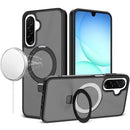 Samsung A17 5G Magnetic Matching Ring Stand Full Rotation Matte Hybrid - Black
