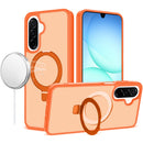 Samsung A17 5G Magnetic Matching Ring Stand Full Rotation Matte Hybrid - Cosmic Orange