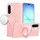Samsung A17 5G Magnetic Matching Ring Stand Full Rotation Matte Hybrid - Light Pink