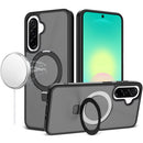 For Samsung Galaxy A27 Magnetic Matching Ring Stand Full Rotation Matte Hybrid - Black
