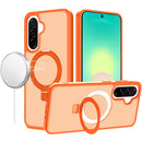 For Samsung Galaxy A27 Magnetic Matching Ring Stand Full Rotation Matte Hybrid - Cosmic Orange