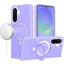 For Samsung Galaxy A37 Magnetic Matching Ring Stand Full Rotation Matte Hybrid - Light Pink