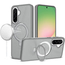 For Samsung Galaxy A57 Magnetic Matching Ring Stand Full Rotation Matte Hybrid - Grey