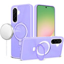 For Samsung Galaxy A57 Magnetic Matching Ring Stand Full Rotation Matte Hybrid - Light Purple