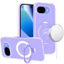For Google Pixel 10a Magnetic Matching Ring Stand Full Rotation Matte Hybrid - Light Purple