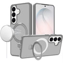 For Samsung Galaxy s26 FE Magnetic Matching Ring Stand Full Rotation Matte Hybrid - Grey