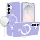 For Samsung Galaxy s26 FE Magnetic Matching Ring Stand Full Rotation Matte Hybrid - Light Purple