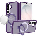 For Samsung Galaxy s26 FE Magnetic Matching Ring Stand Full Rotation Matte Hybrid - Dark Purple