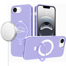 For iPhone 17E / 16E / SE4 Magnetic Matching Ring Stand Full Rotation Matte Hybrid - Light Purple